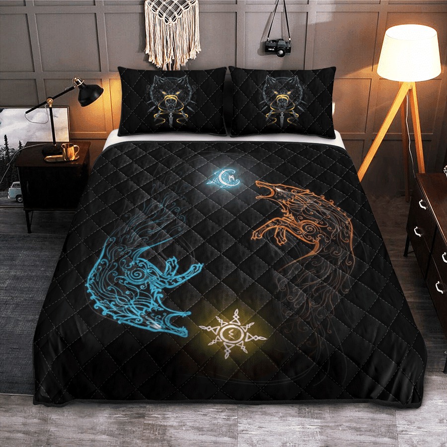 Viking Quilt Set Son Of Fenrir Skoll And Hati